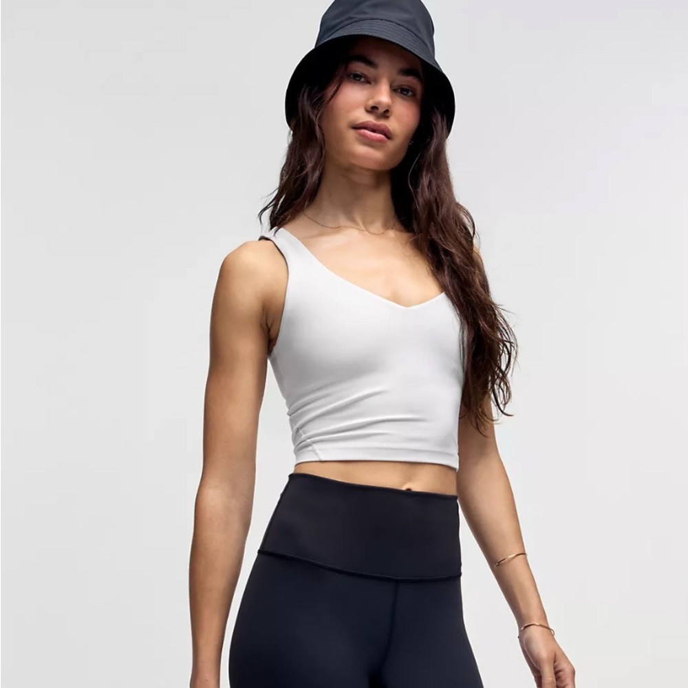 White Align V-Neck Crop Top